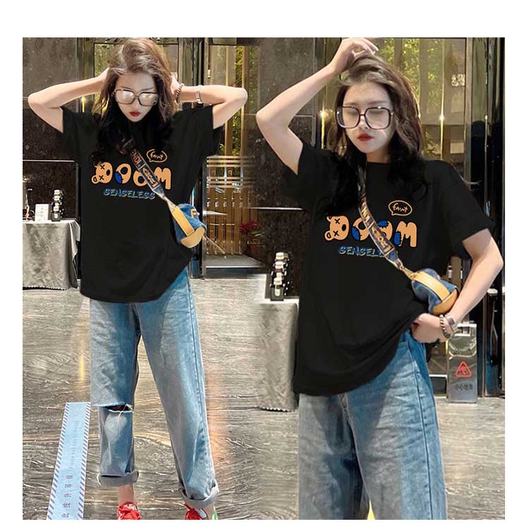 Áo thun PEWARN tay ngắn dáng rộng phong cách Hàn Quốc đơn giản thời trang mùa hè cho nữ