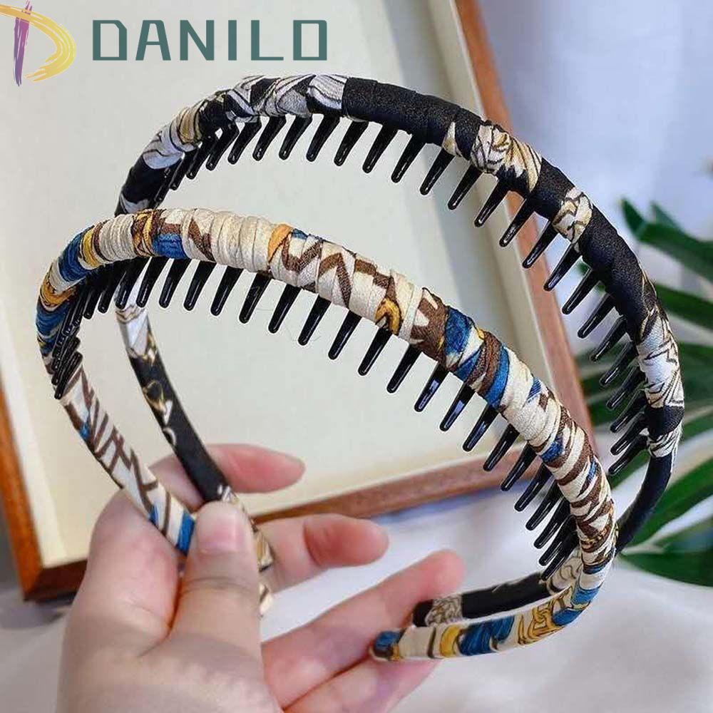 Danilo Băng Đô Cài Tóc Chống Trượt Có Răng In Hoa Thời Trang Cho Nữ