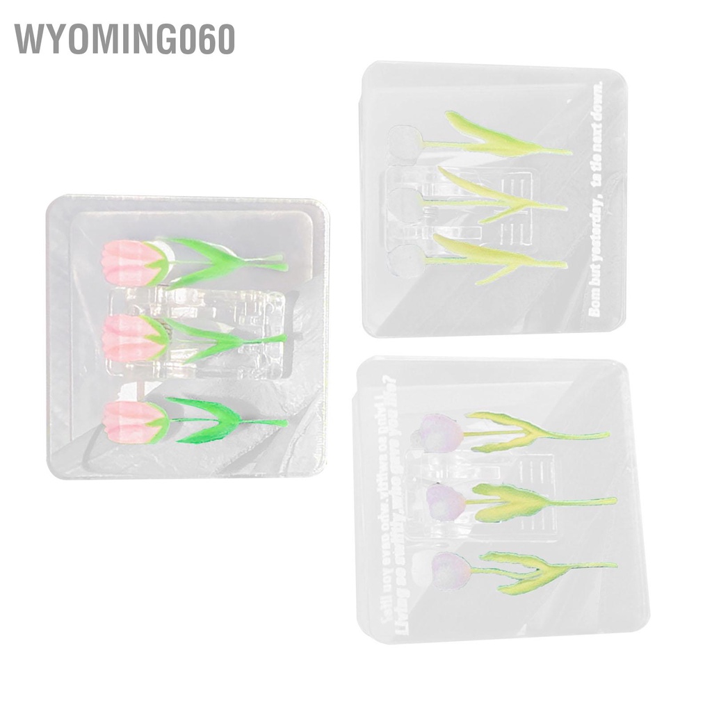 Wyoming060 Kẹp ảnh hai mặt Acrylic Mô hình hoa tulip giấy trong suốt đa chức năng cho tổ