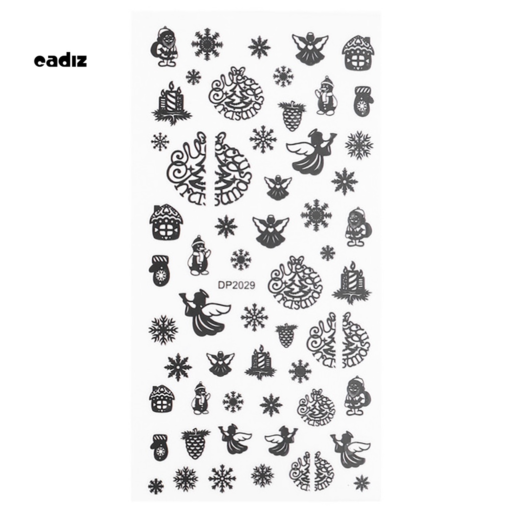 2 Miếng Dán Trang Trí Móng Tay Hình Lông Vũ / Bông Tuyết Màu Đen