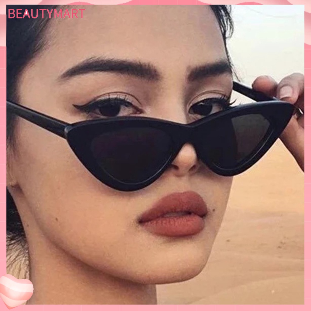 Kính Mát Gọng Nhỏ Bằng Nhựa Màu Trơn Bắt Mắt Thời Trang Mùa Hè Cho Nữ