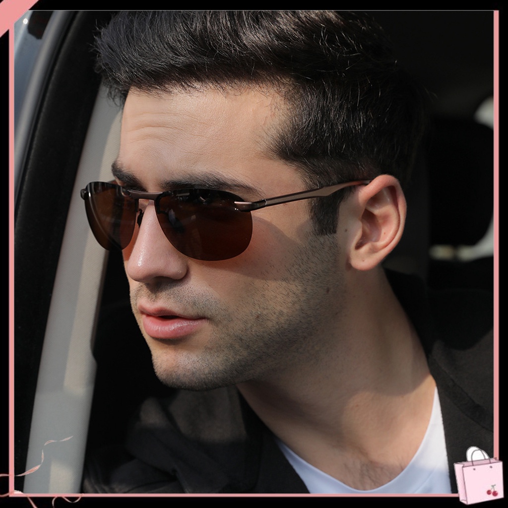 Kính Mát Phân Cực Chống Tia UV Hình Chữ Nhật Thời Trang Mùa Hè Cho Nam