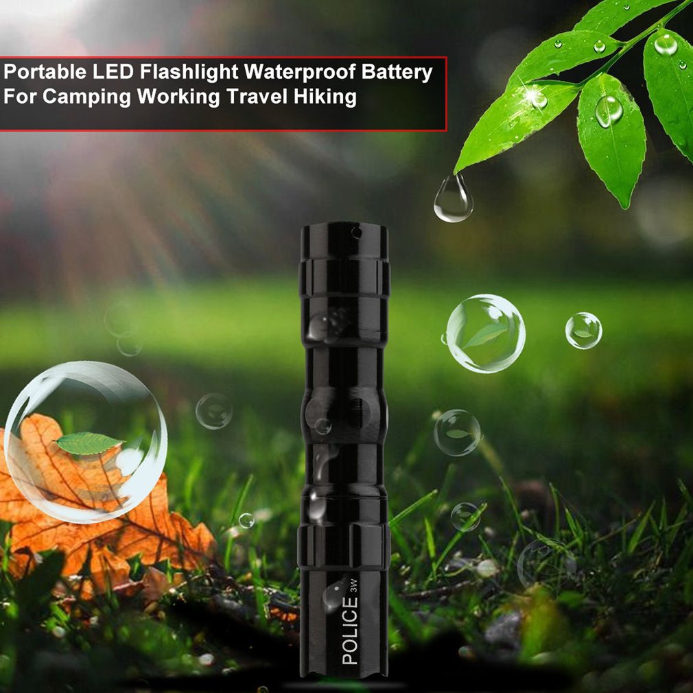 Portable Led Flashlight Waterproof Battery For Camping Working Light Travel Hiking 3W Ultra Bright Lamp [Q/15]
