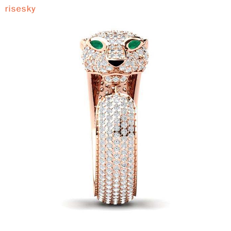 Nhẫn Hở Họa Tiết Da Báo Đính Pha Lê Thời Trang Unisex