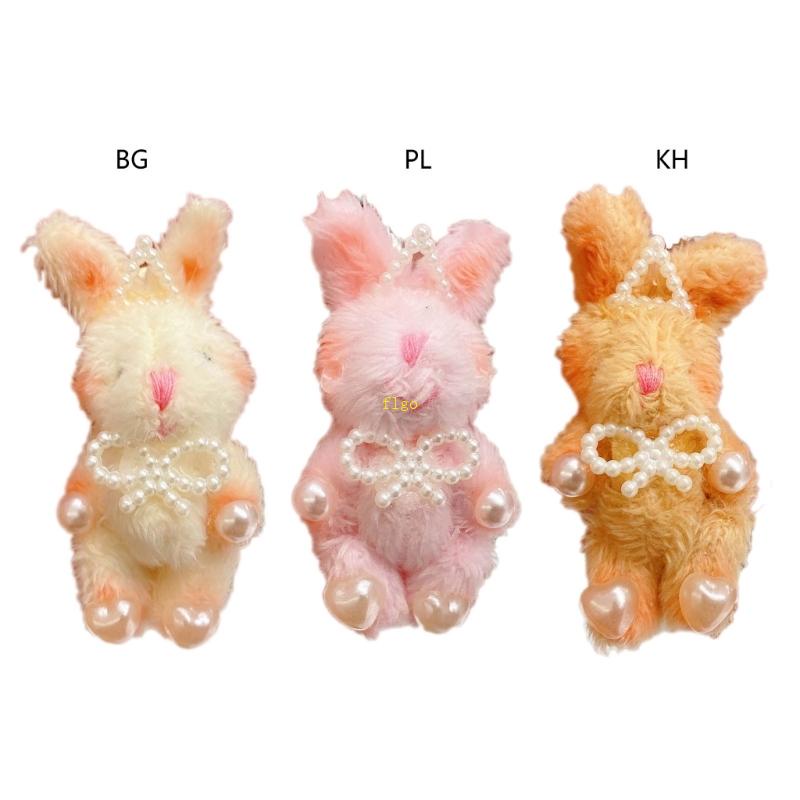 Flgo Móc Khóa Điện Thoại Hình Thỏ Phối Lông Xù Nhiều Màu Đáng Yêu Dành Cho Nữ