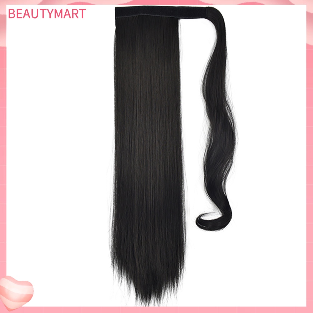 Tóc Đuôi Ngựa Thẳng 24 inch Có Kẹp Bằng Sợi Tổng Hợp