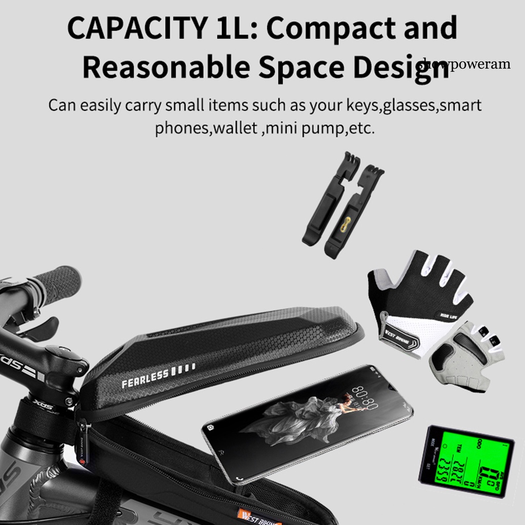 Túi Vỏ Cứng EVA Chống Thấm Nước Dung Tích Lớn 1.5L Gắn Khung Xe Đạp