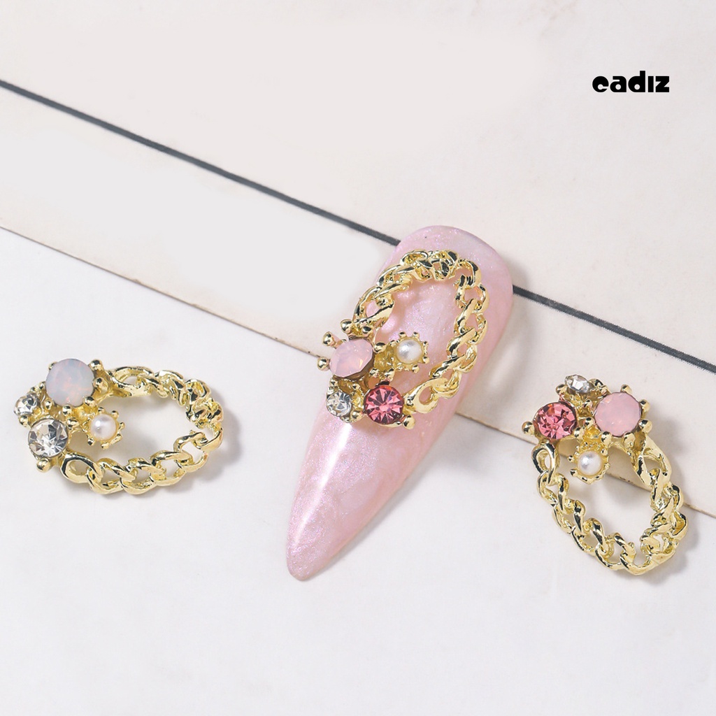 Bộ 10 Miếng Dán Trang Trí Móng Tay Nghệ Thuật Ba Chiều Không Phai Pha Lê Sang Trọng Charms