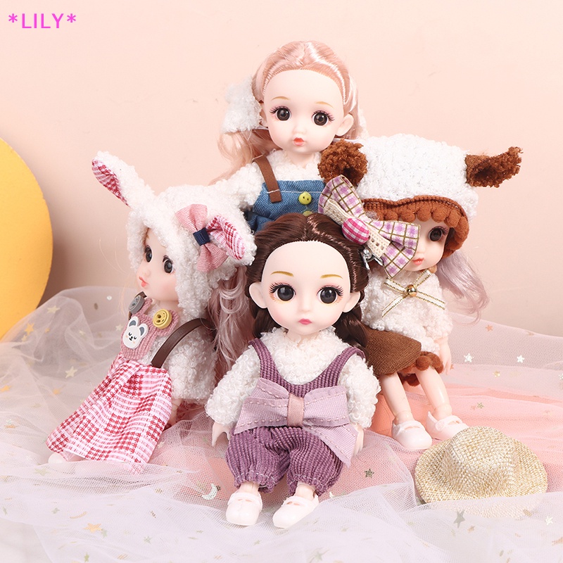 Lily 16Cm Mini Di Chuyển Doanh Búp Bê Tự Làm Đồ Chơi Búp Bê Với Quần Áo Ăn Mặc Cho Cô Gái Đồ Chơi Uuu