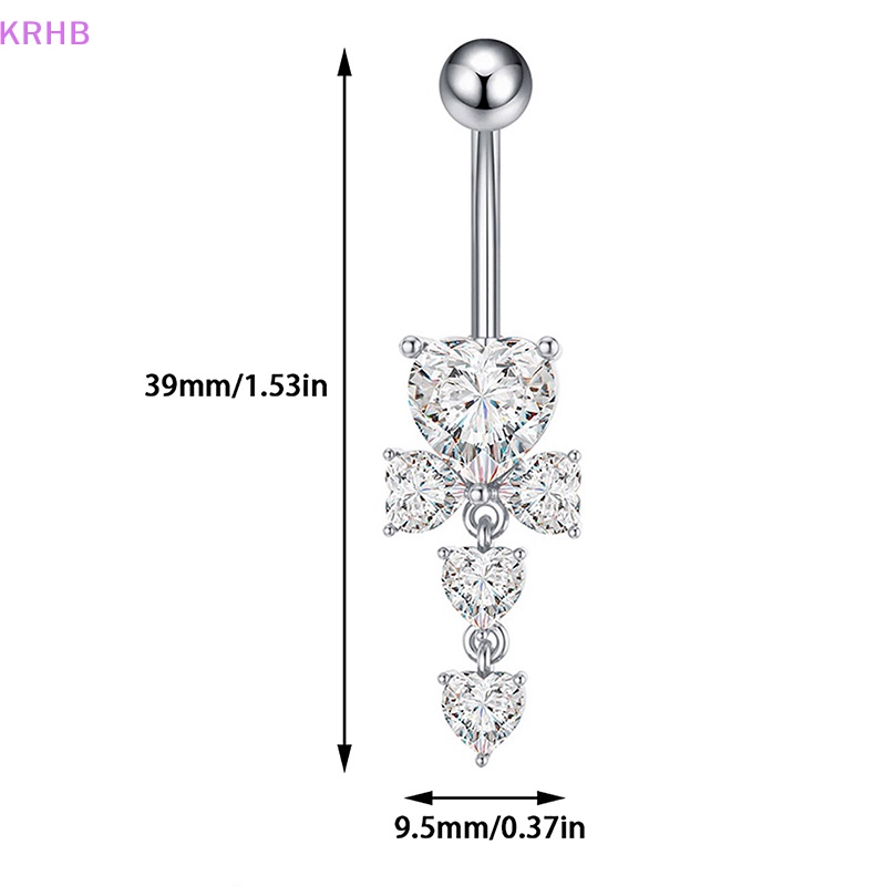 Khuyên Rốn Đính Đá Zircon Hình Trái Tim Thời Trang Cho Nữ Mới