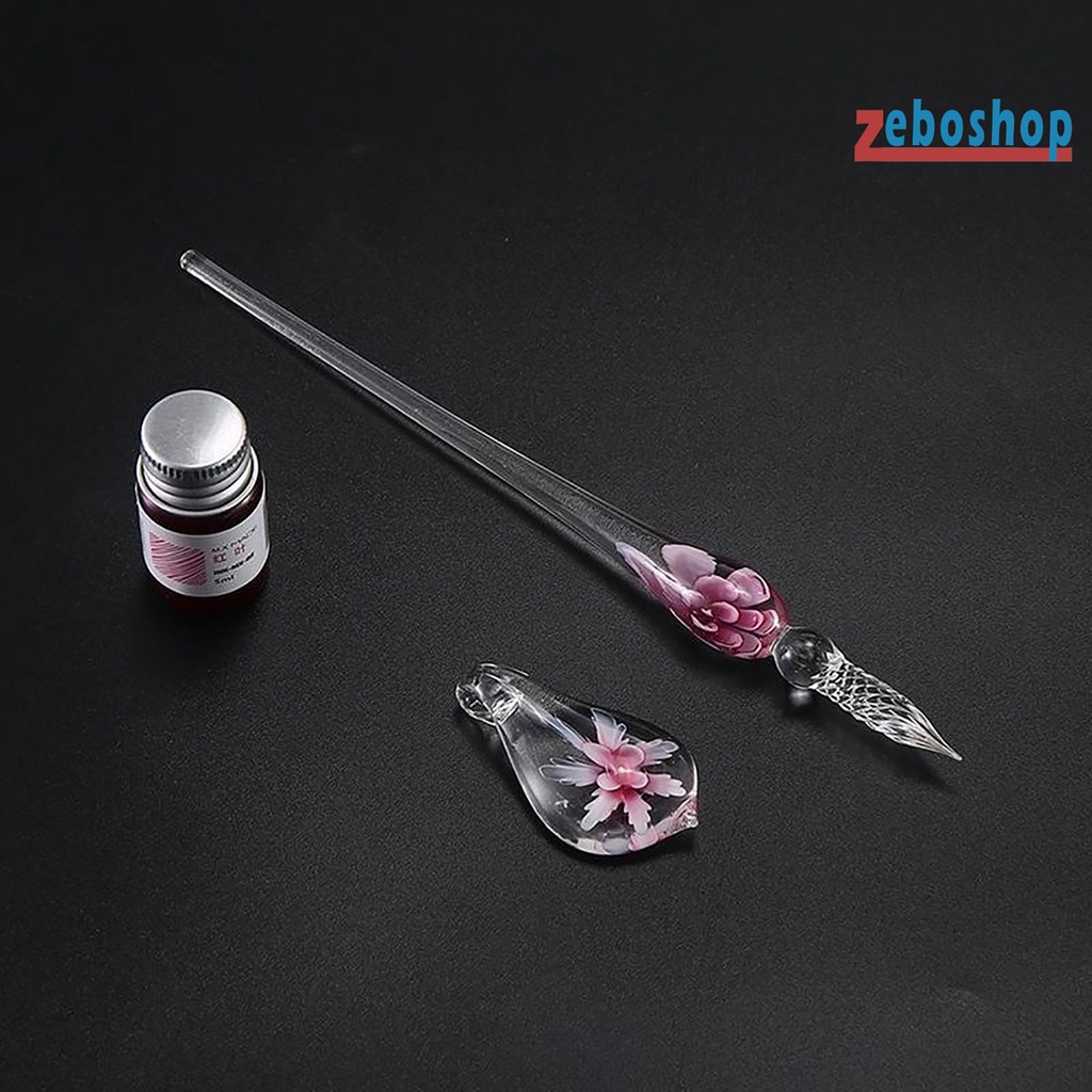 1 Bộ Bút Viết Trong Suốt Họa Tiết Hoa Xinh Xắn