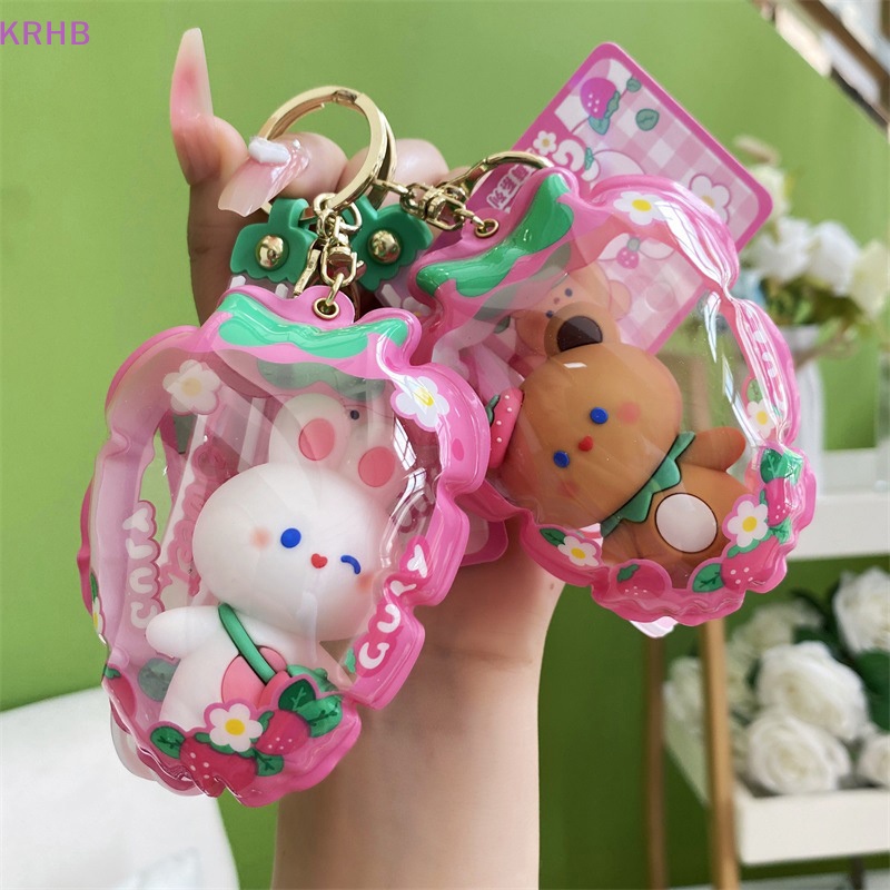 Móc Khóa Hình Thỏ Trắng Bơm Hơi Dễ Thương Mới