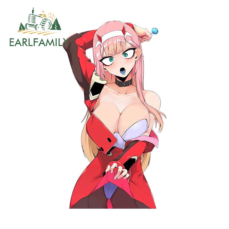 Miếng Dán Trang Trí Xe Hơi / Ván Trượt / Laptop Họa Tiết Graffiti 13cm Zero Two Peeker Chống Thấm Nước