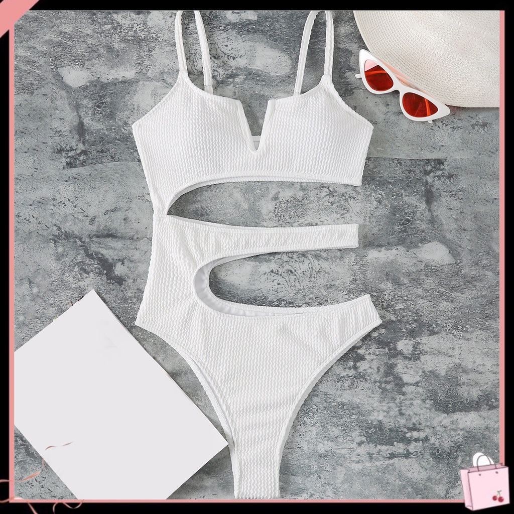 {Soltweter} Bộ Đồ Bơi Một Mảnh Dây Đeo Có Đệm Màu Trơn Có Thể Điều Chỉnh Dành Cho Nữ Đi Biển Mùa Hè