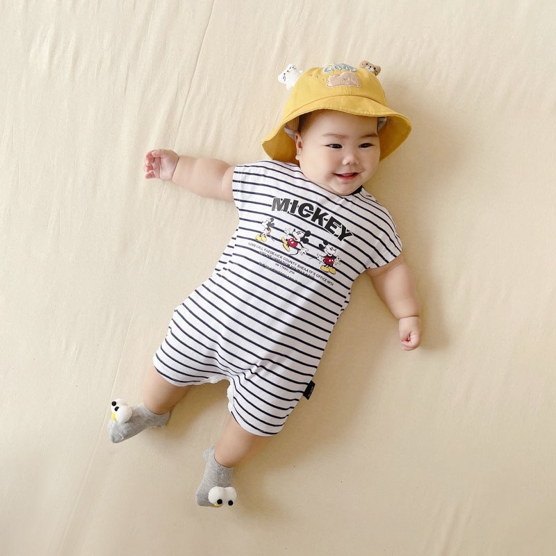 (MớI) Bộ ÁO Liền QuầN NgắN Kẻ SọC + QuầN NgắN MùA Hè Cho Bé