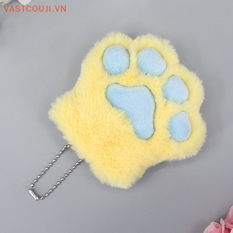 Móc Khóa Hình Chân Mèo Nhồi Bông Đáng Yêu