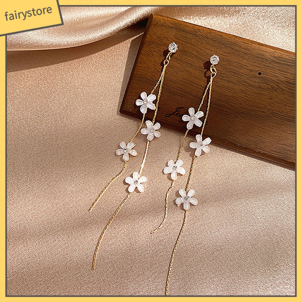 1 Đôi Bông Tai Hình Hoa Đính Đá Lấp Lánh Thời Trang