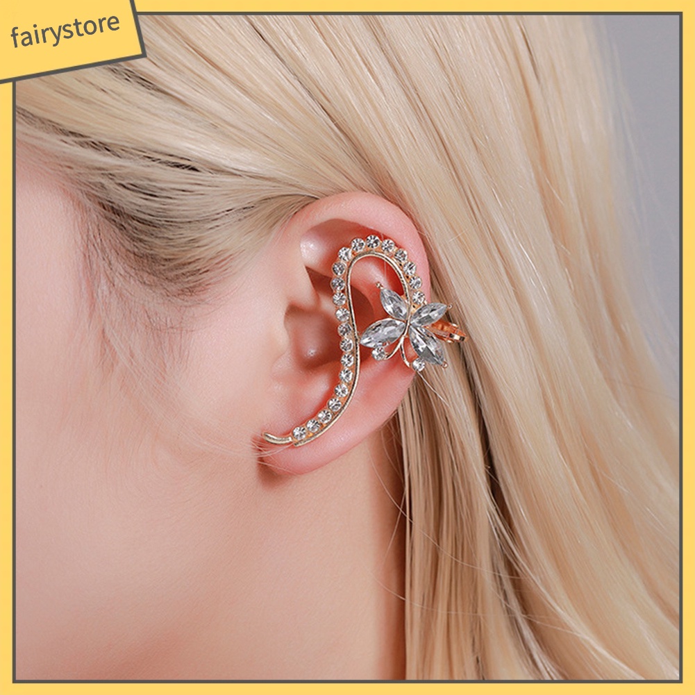 1 Khuyên Vành Tai Helix Hình Hoa Bướm Đính Đá Cho Nữ