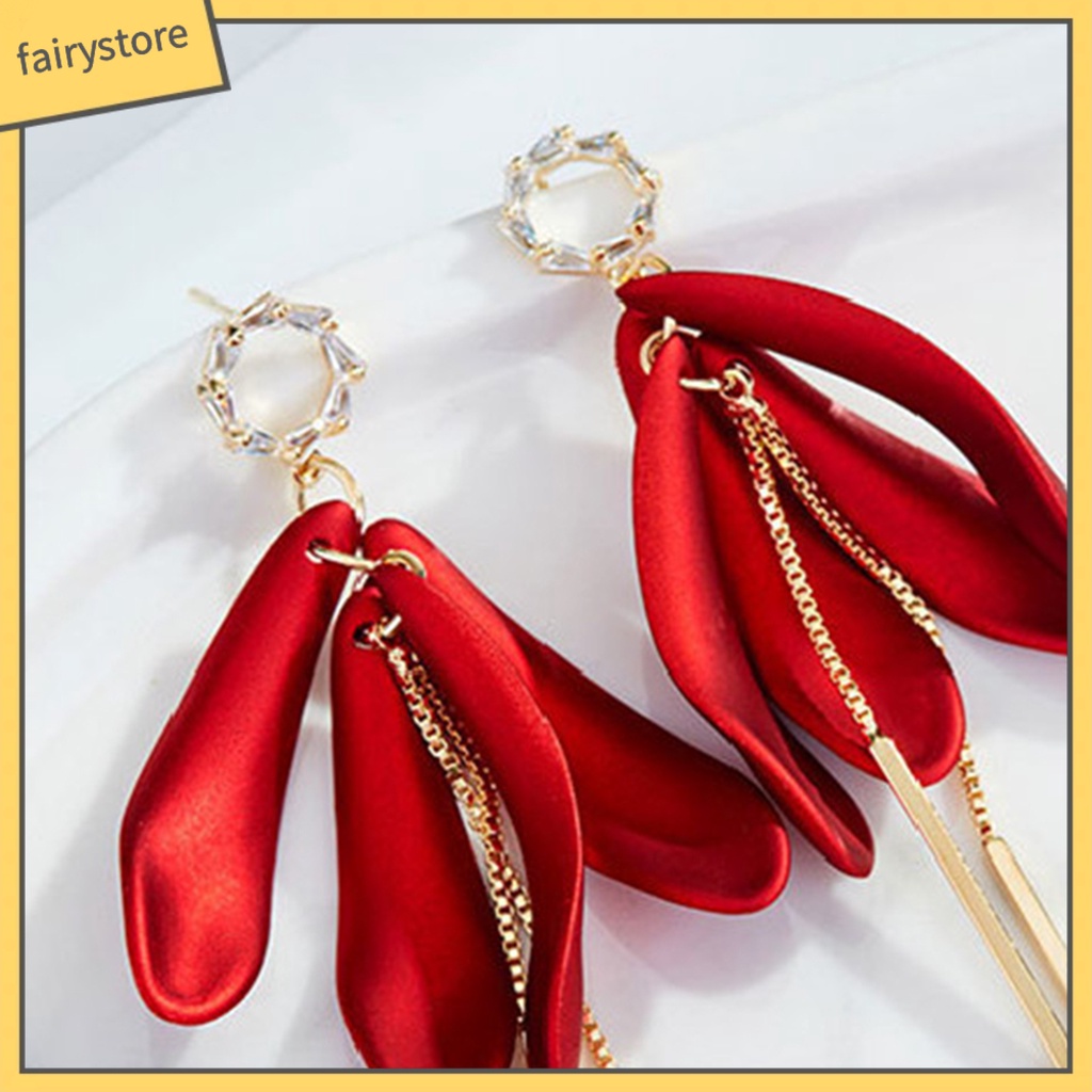 1 Đôi Bông Tai Hình Học Dáng Dài Đính Đá Zircon Phong Cách Hàn Quốc Thanh Lịch