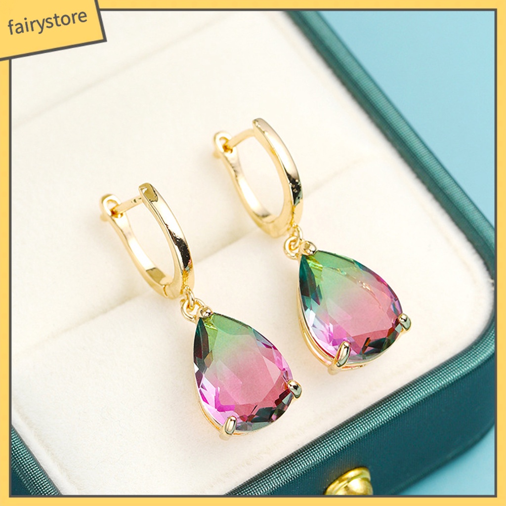 Bông Tai Hình Giọt Nước Đính Đá Thời Trang Dành Cho Nữ