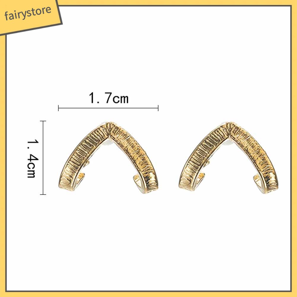 Khuyên Tai Hình Chữ V Phong Cách Tối Giản Dành Cho Nữ
