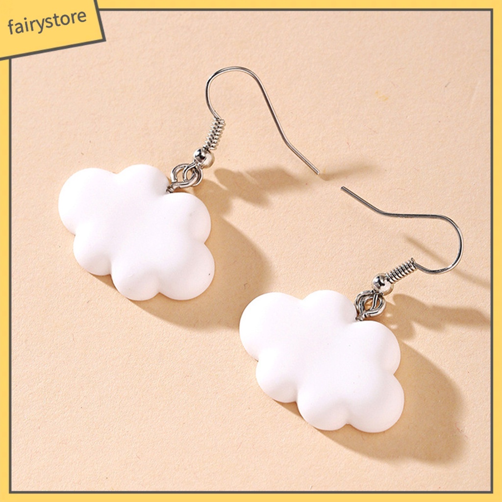 1 Đôi Bông Tai Hình Đám Mây Hoạt Hình Màu Kẹo Ngọt