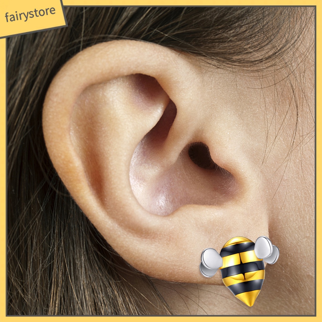 1 Đôi Bông Tai Hình Con Ong Bằng Hợp Kim Thời Trang Dành Cho Nữ