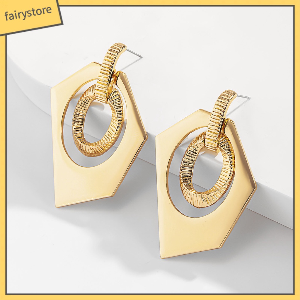 1 Đôi Bông Tai Hình Học Nhiều Màu Không Phai Thời Trang Dự Tiệc