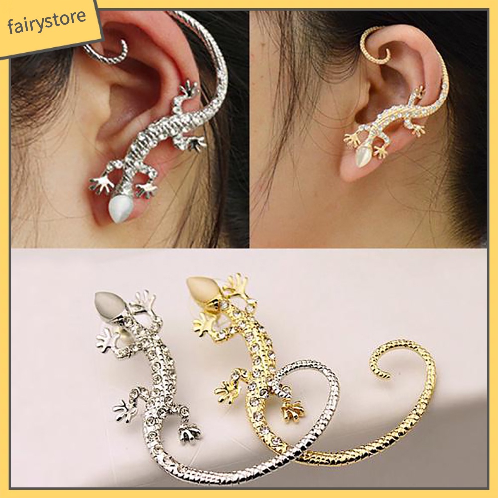 Khuyên Vành Tai Hình Thằn Lằn Đính Đá Thời Trang Cho Nữ