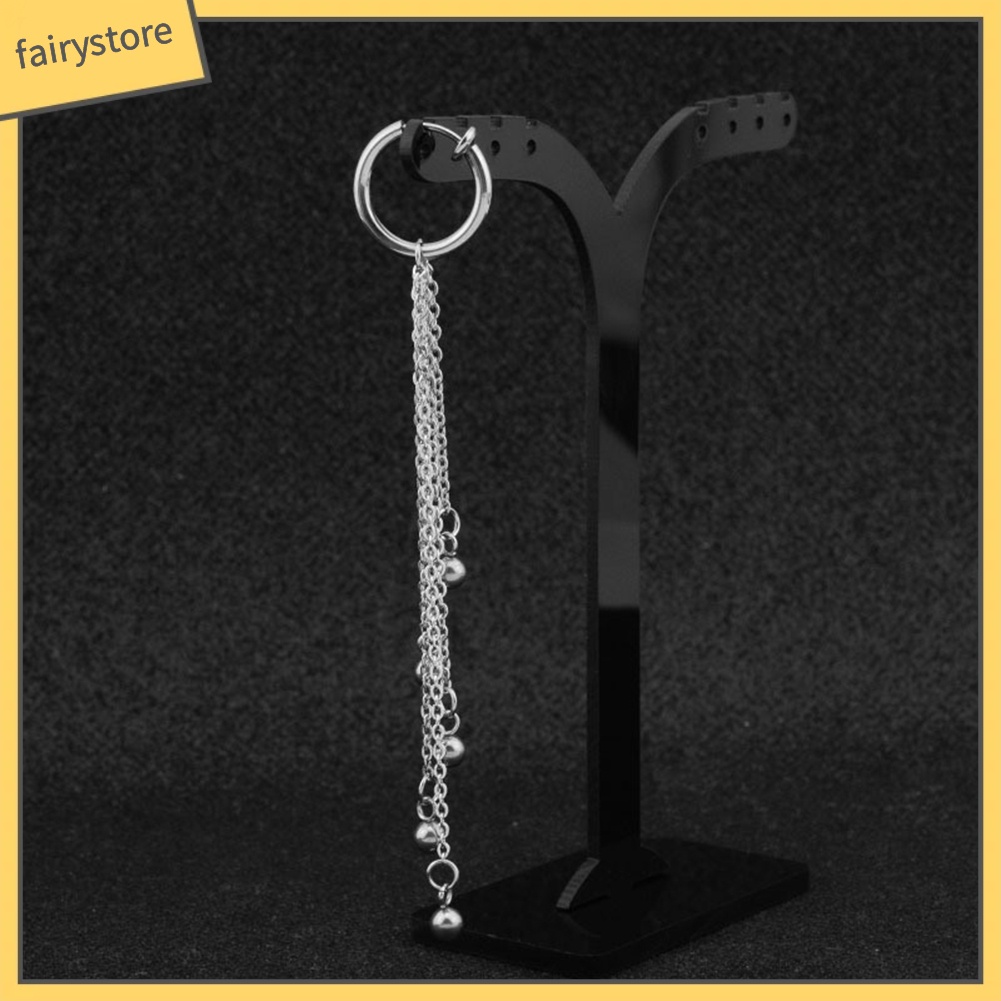 Bông Tai Dạng Kẹp Đính Hạt Bằng Thép Không Gỉ 1 Cái Cho Nam &amp; Nữ