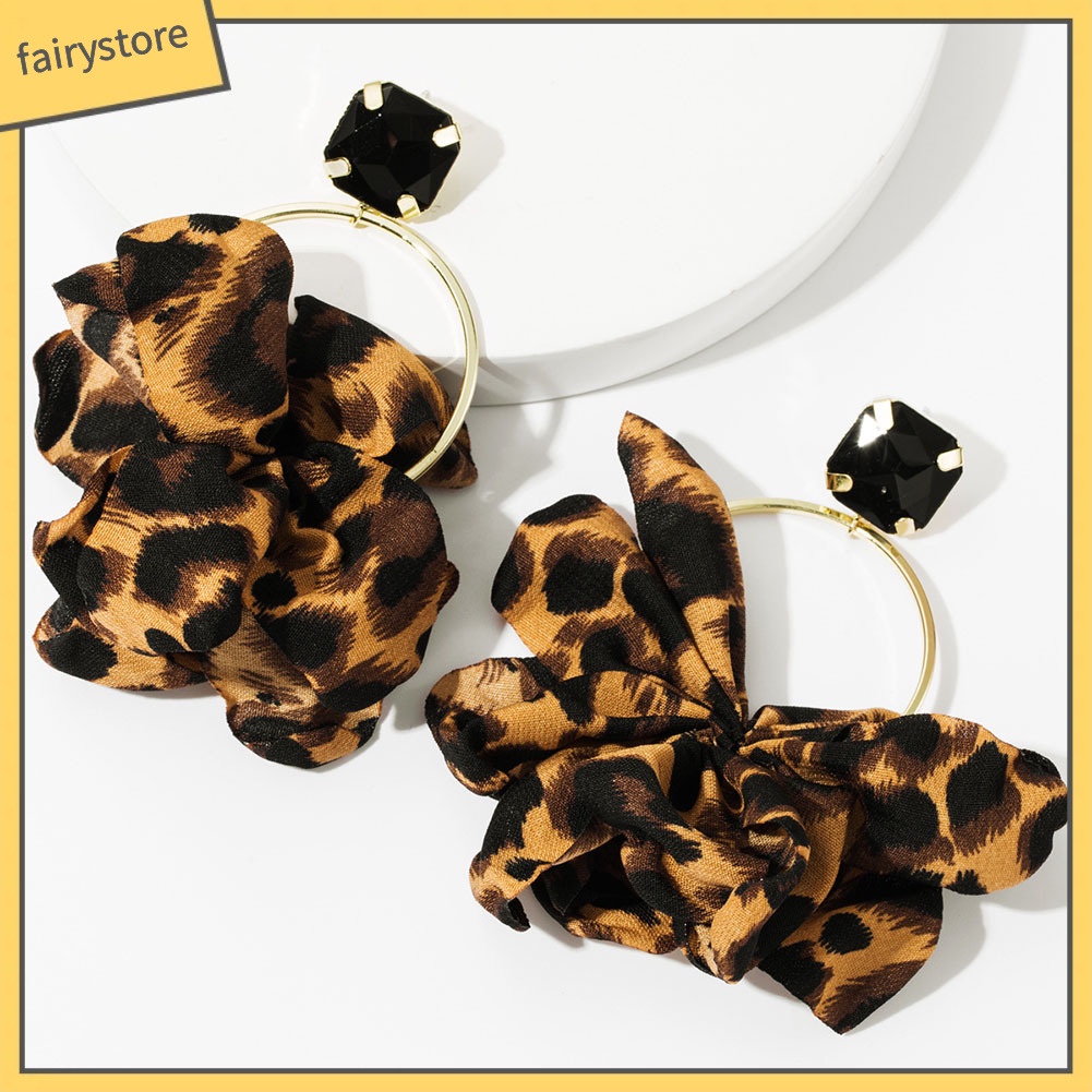 Bông Tai Hình Hoa Phối Ren Đính Đá Thời Trang Cho Nữ