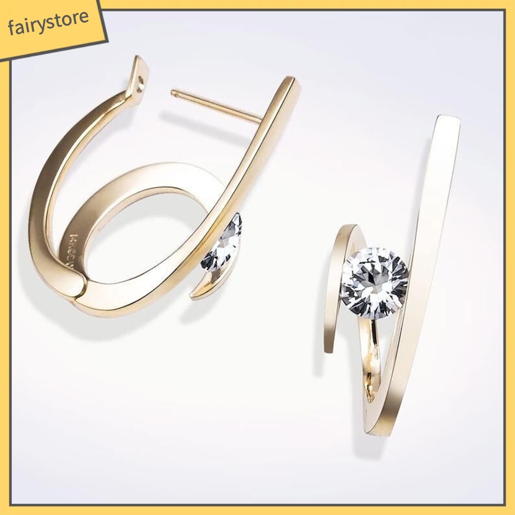 Bông Tai Tròn Đính Đá Zircon Thời Trang Dành Cho Nữ