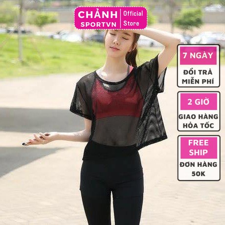 Áo Lưới Mặc Ngoài Bikini - Áo Lưới Croptop Tập Gym,Yoga,Thể Thao,Chạy Bộ, Đi Biển Freesize Sexy Gợi Cảm Bigsize Tay Ngắn