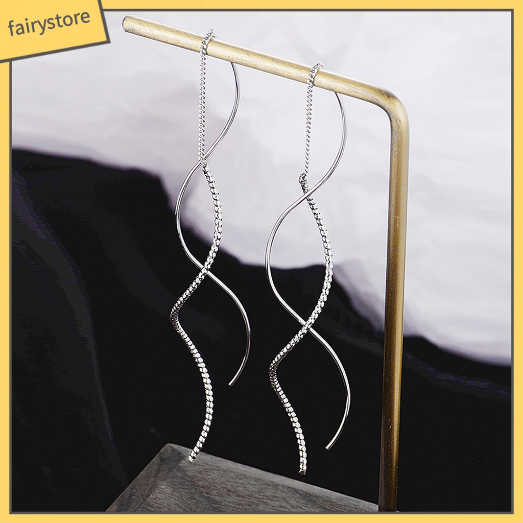 1 Đôi Bông Tai Dáng Dài Chống Rơi Thời Trang Cho Nữ