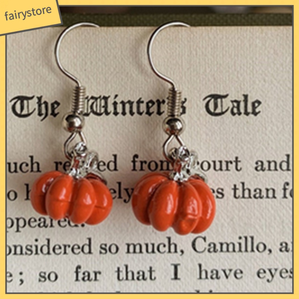 1 Đôi Bông Tai Mạ Bạc Hình Trái Bí Ngô Phong Cách Halloween Thời Trang Cho Nữ