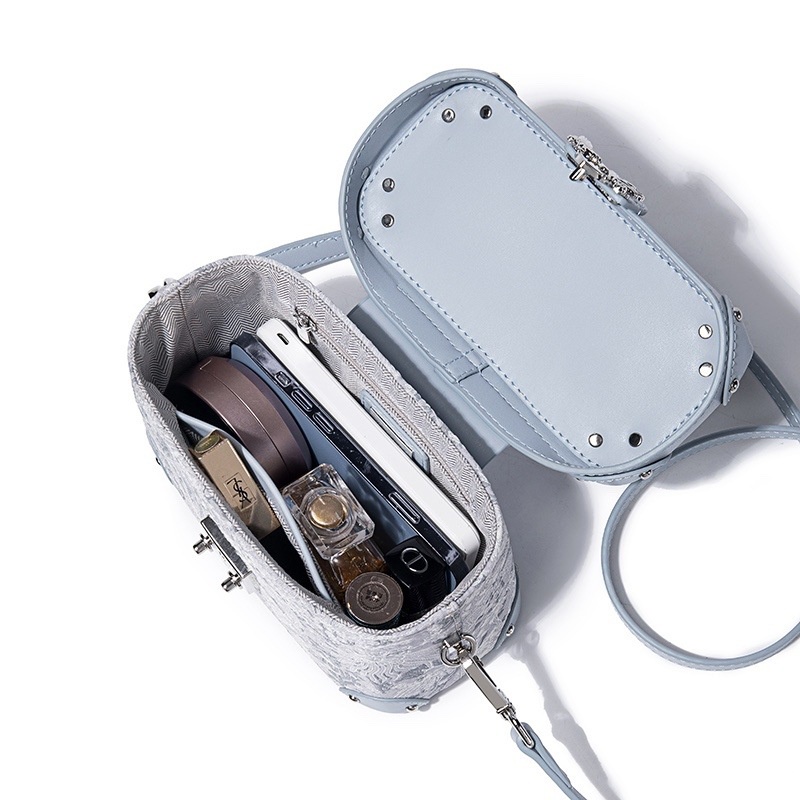 Túi Đeo Chéo Bằng Da Thuộc Thêu Trang Trí Thời Trang Dành Cho Nữ