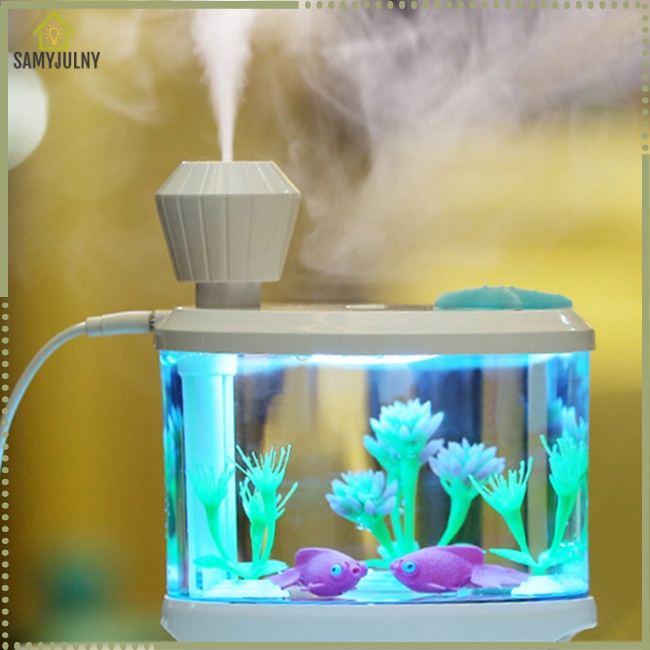 Máy Phun Sương Tạo Độ Ẩm Mini 460ml Có Đèn Nhiều Màu Kèm Sạc Usb Tiện Dụng Cho Bể Cá Cảnh