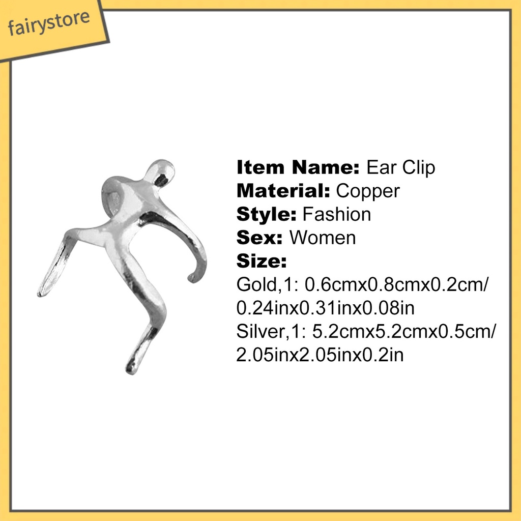 1 Khuyên Kẹp Vành Tai Hình Người Nhỏ Không Xỏ Lỗ Dành Cho Nữ