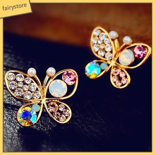 Bông Tai Hình Bướm Đính Đá Thời Trang Dành Cho Nữ