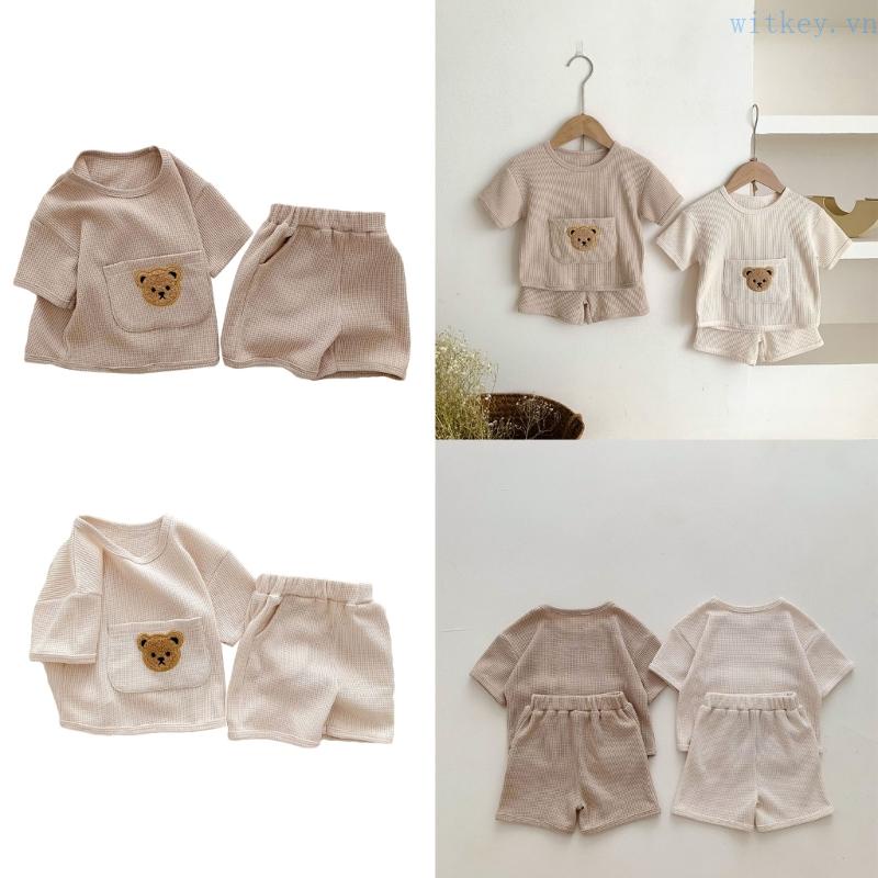 Bộ Áo Sơ Mi Ngắn Tay Kèm Quần Short 2 Trong 1 Thời Trang Mùa Hè Cho Bé