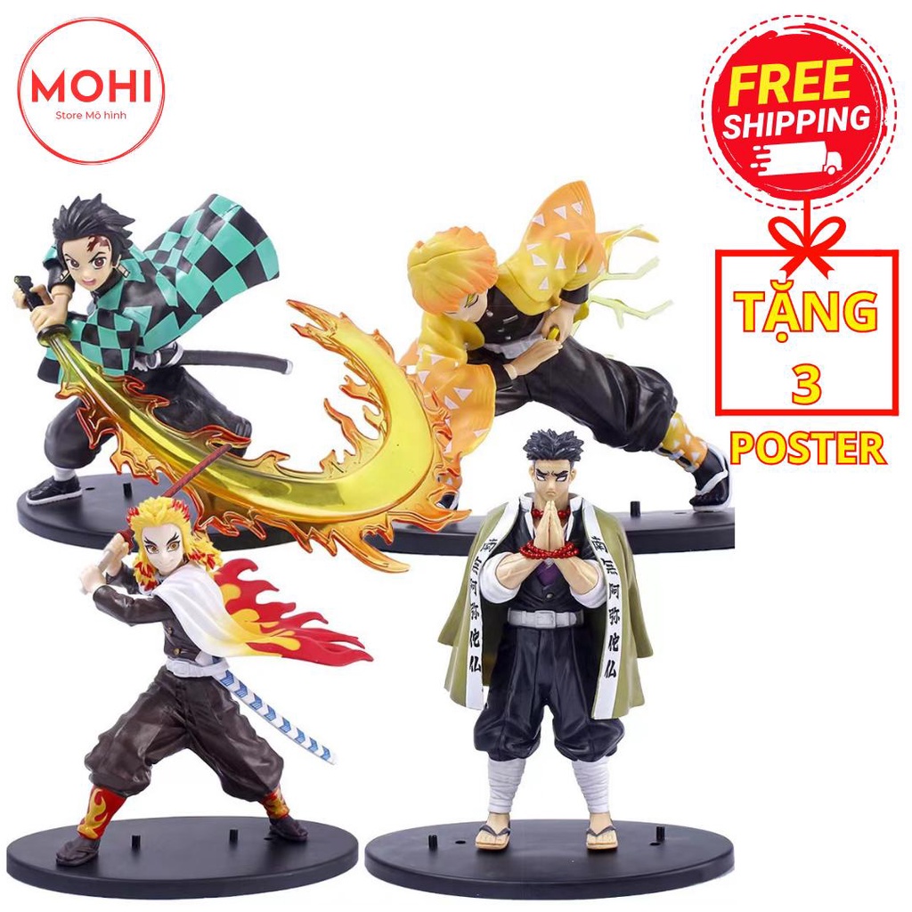 Mô hình Thanh Gươm Diệt Quỷ Kimetsu no Yaiba: Tanjiro, Zenitsu, Rengoku... dáng chiến đấu siêu đẹp