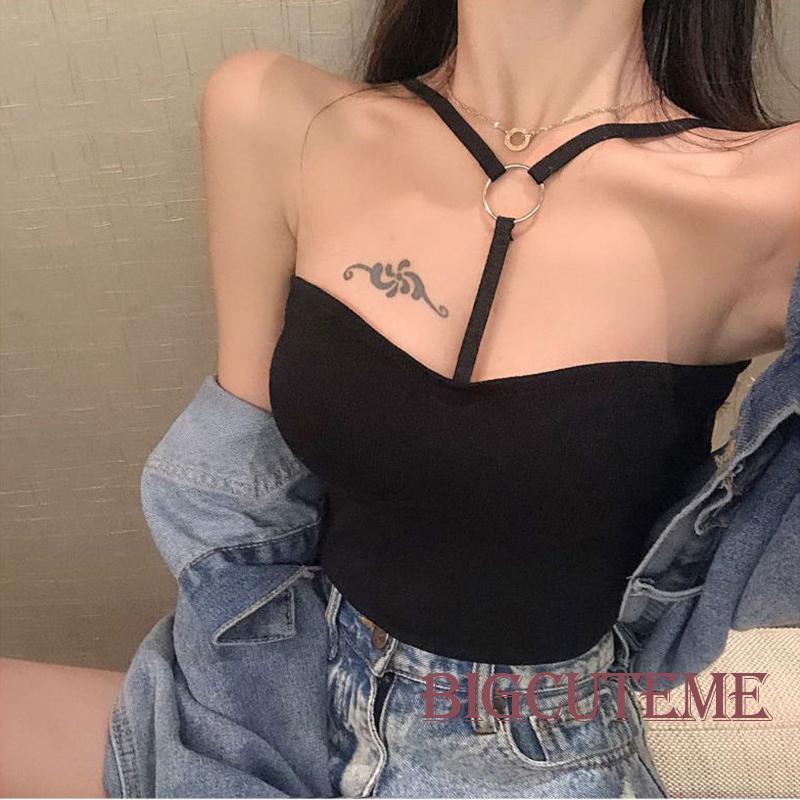 [] - Áo Dệt Kim Hai Dây Ôm Dáng Màu Trơn Thời Trang Đi Tiệc Mùa Hè Cho Nữ