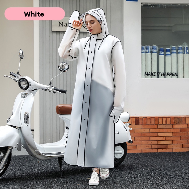 Enlee Áo Mưa EVA; Áo Mưa Đơn Dáng Dài Che Phủ Toàn Diện Chống Mưa Đi Xe Điện Dành Cho Học Sinh Và Người Lái Xe