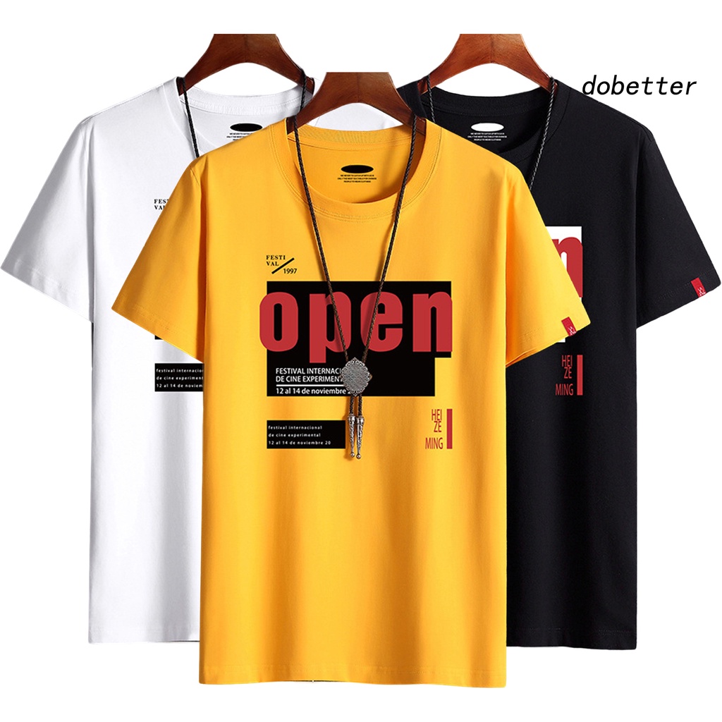 Áo Thun Tay Ngắn Cổ Tròn In Chữ Thoải Mái Thời Trang Mùa Hè Cho Nam