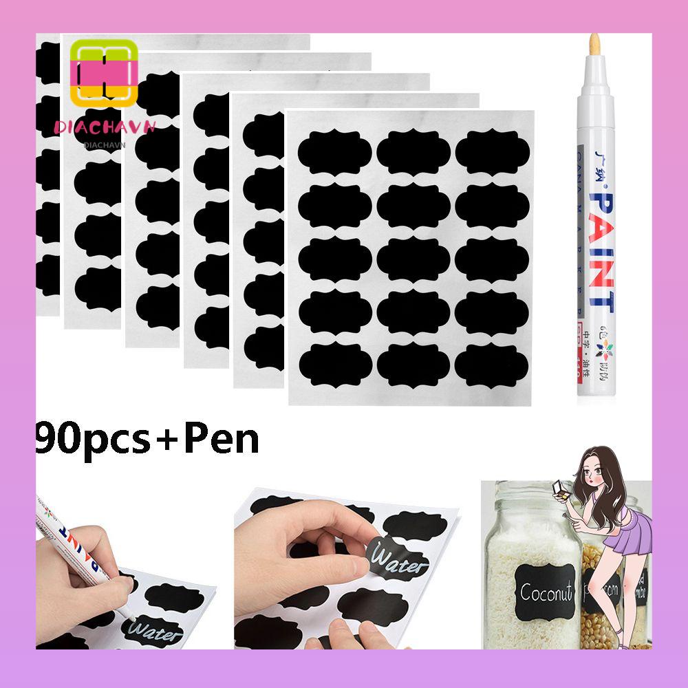 Set 90 Nhãn Dán Dạng Bảng Đen Viết Phấn Tiện Dụng Cho Gia Đình