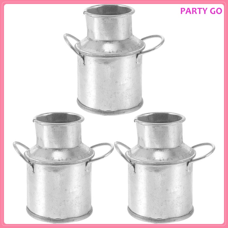 Set 3 Bình Sữa Bình Thiếc Mini Trang Trí Nhà Búp Bê / Tiểu Cảnh