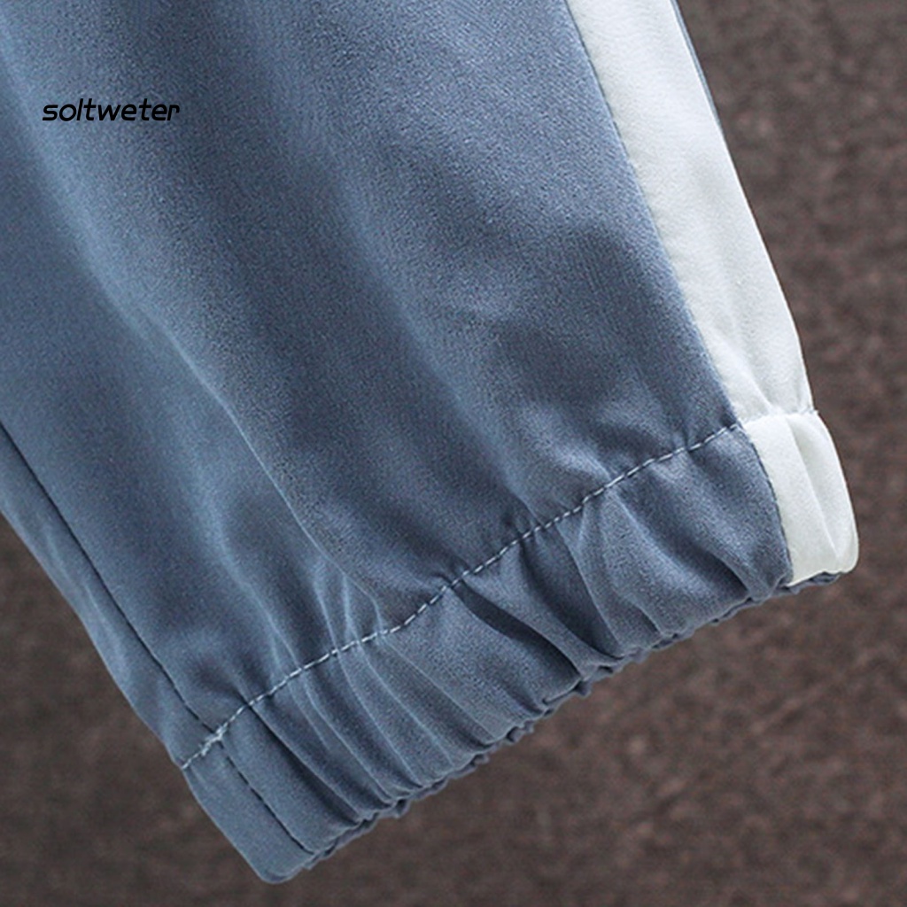 Set Đồ Thể Thao Gồm Áo Cardigan Có Nón Và Quần Dây Rút Màu Tương Phản Trang Phục Hàng Ngày