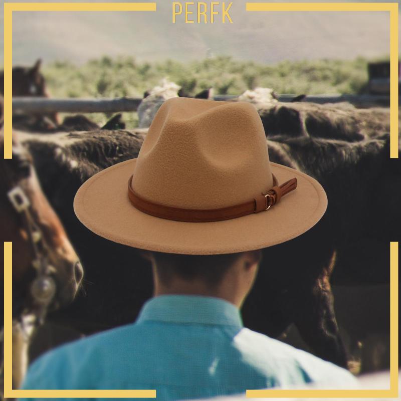 Mũ Fedora Vành Rộng Có Khóa Thắt Lưng Phong Cách Retro Mùa Thu Đông