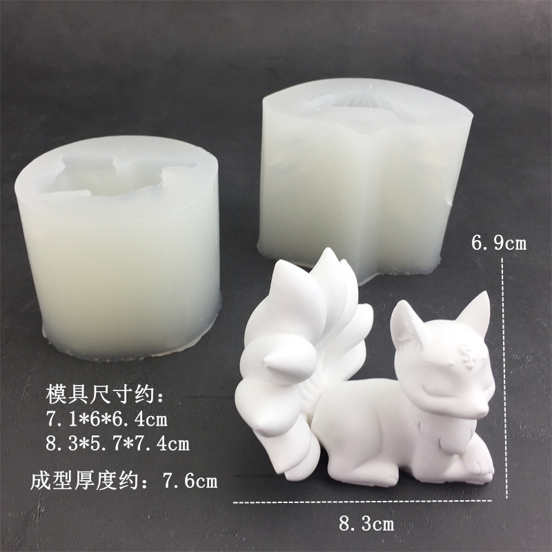 Bộ 2 Bộ Chín Cánh Cáo Hương Liệu Khuếch Tán Đá Trang Trí Khuôn Silicon Tự Làm Xe Cáo Thạch Cao Trang Trí Nến