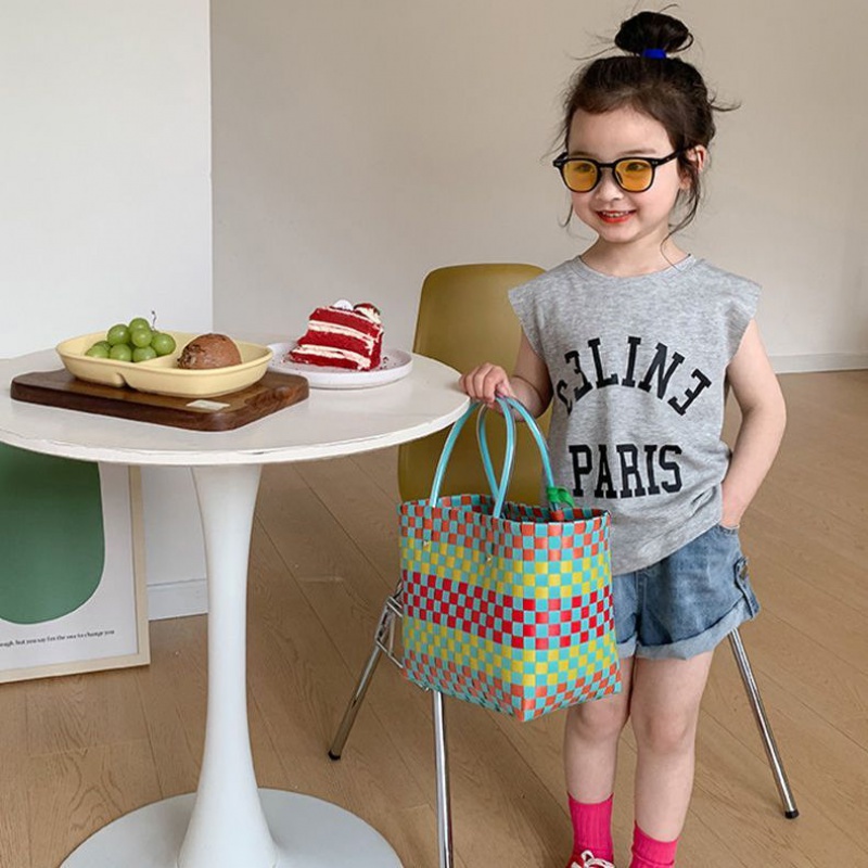 Áo Thun Cotton Sát Nách Thoáng Khí Nhanh Khô In Họa Tiết Hoạt Hình Phong Cách Hàn Quốc Thời Trang Mùa Hè Cho Bé Gái